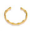 Wholesale Titanium Steel Bamboo Style Open Adjustable Women's Bracelet 18K Gold Plated