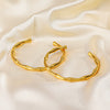 Wholesale Titanium Steel Bamboo Style Open Adjustable Women's Bracelet 18K Gold Plated