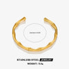 Wholesale Titanium Steel Bamboo Style Open Adjustable Women's Bracelet 18K Gold Plated