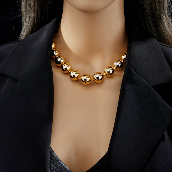 Wholesale Titanium Steel Beaded Necklace With Geometric Pendant Electroplated For Women And Men