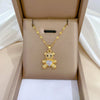 Wholesale Titanium Steel Bear Microinlaid Jewelry Set With Geometric Pattern And Electroplating Treatment For Women