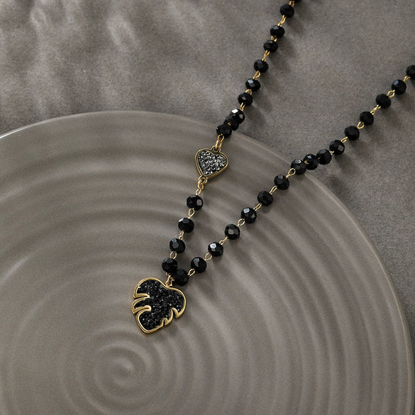 Wholesale Titanium Steel Black Beaded Jewelry Set With Ball Chain Electroplated For Men And Women Stylish And Personalized