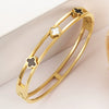 Wholesale Titanium Steel Black Geometric Box Jewelry Bracelet With Plant Flowers Pattern And Electroplating Design