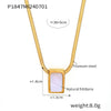 Wholesale 316L Stainless Steel Blade Chain Necklace With Geometric Inlay White Shell Pendant French Retro Style Electroplating Process For Women