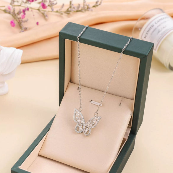 Wholesale Titanium Steel Bow Geometric Electroplated Ochain Women's Necklace Jewelry