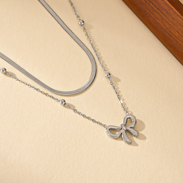Wholesale Titanium Steel Bow Jewelry Electroplated For Women