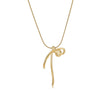 Wholesale Titanium Steel Bow Pendant Collarbone Necklace 18K Gold Plated Fashion Jewelry