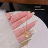 Wholesale Titanium Steel Bow Pendant Necklace With Mixed Gem Inlay And Cross Chain Style Simple And Stylish Design