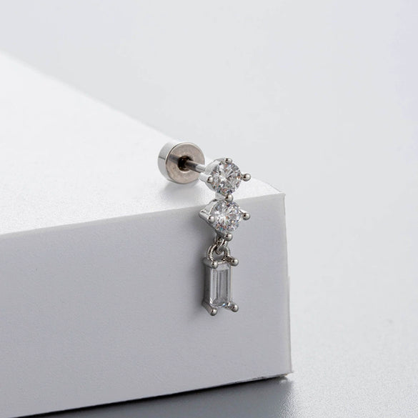 Wholesale Titanium Steel Bow Shape Zircon Earrings For Women With Fairy Style