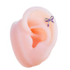Wholesale Titanium Steel Bow Shaped Ear Nails With Zirconia Design For Women