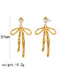 Wholesale Titanium Steel Bow Tie Earrings And Ring For Women 18K Goldplated With Zirconia Design Highend Jewelry