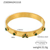 Wholesale Titanium Steel Bracelet With Clover Zircon Czech Glass Flower Buckle And Gear Design 18K Gold Plated
