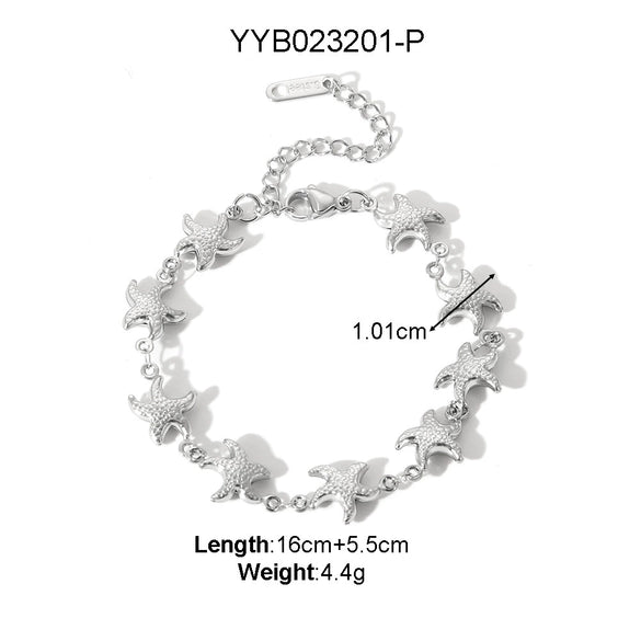 Wholesale Titanium Steel Bracelet With Drop Shape Water Drops Conch Design Light Luxury Style Electroplated
