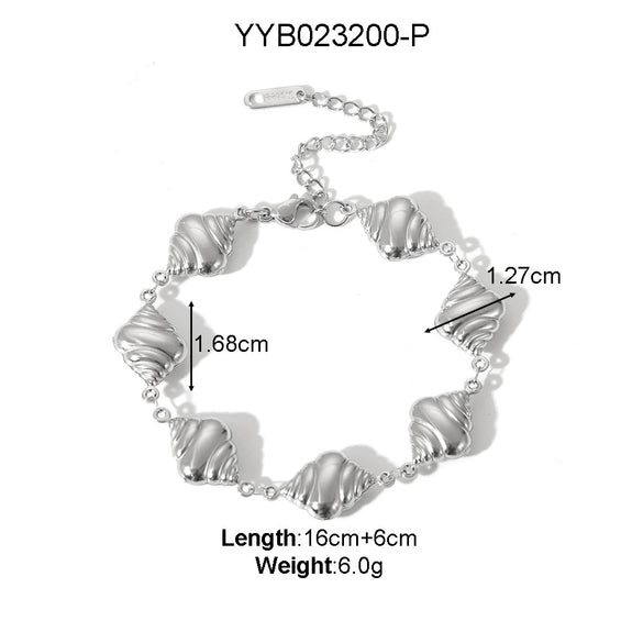 Wholesale Titanium Steel Bracelet With Drop Shape Water Drops Conch Design Light Luxury Style Electroplated