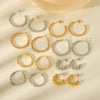 Wholesale Titanium Steel C Shaped Earrings Stainless Steel Vacuum Plated Electroplated Styling Geometric Women's Earrings