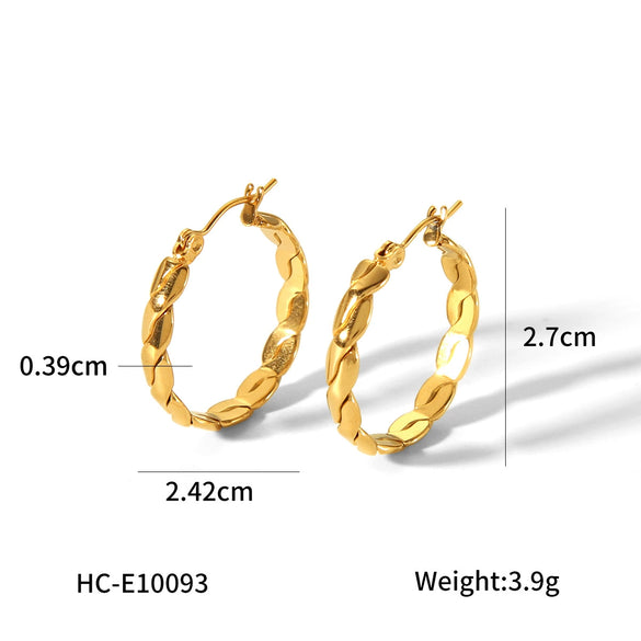 Wholesale Titanium Steel C Shaped Earrings Stainless Steel Vacuum Plated Electroplated Styling Geometric Women's Earrings