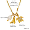 Wholesale Titanium Steel Conch Necklace With Animal Zodiac Pendant Electroplating Design Cross Chain For Women