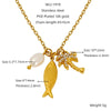 Wholesale Titanium Steel Conch Necklace With Animal Zodiac Pendant Electroplating Design Cross Chain For Women