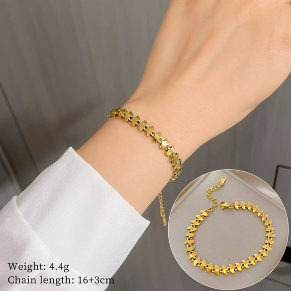 Wholesale Titanium Steel Constellation Pattern Chain Bracelet For Women Cold Style Inlaid With Gold