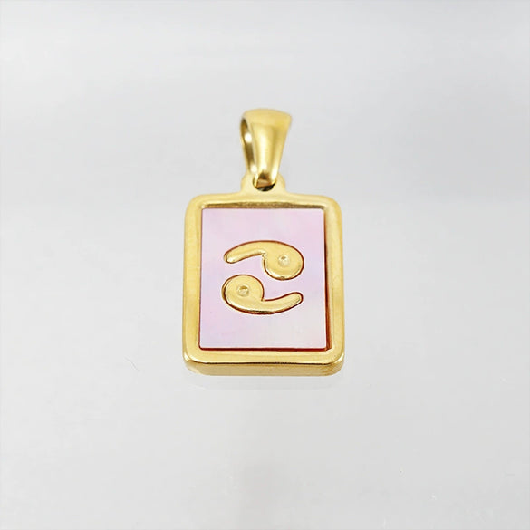 Wholesale Titanium Steel Constellation Shell Necklace For Women With 18K Gold Electroplated Pendant