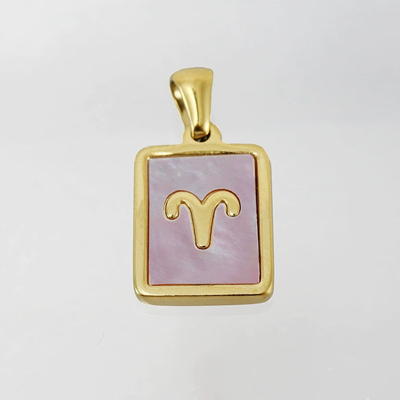 Wholesale Titanium Steel Constellation Shell Necklace For Women With 18K Gold Electroplated Pendant