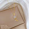 Wholesale Titanium Steel Copper Microinlay Geometric Minimalist Necklace Unisex With Real Gold Electroplating And Diamond Design