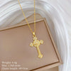 Wholesale Titanium Steel Copper Microinlay Geometric Minimalist Necklace Unisex With Real Gold Electroplating And Diamond Design