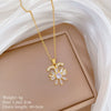 Wholesale Titanium Steel Copper Microinlay Geometric Minimalist Necklace Unisex With Real Gold Electroplating And Diamond Design