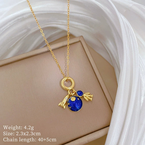 Wholesale Titanium Steel Copper Microinlay Geometric Minimalist Necklace Unisex With Real Gold Electroplating And Diamond Design