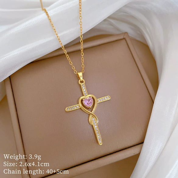 Wholesale Titanium Steel Copper Microinlay Geometric Minimalist Necklace Unisex With Real Gold Electroplating And Diamond Design