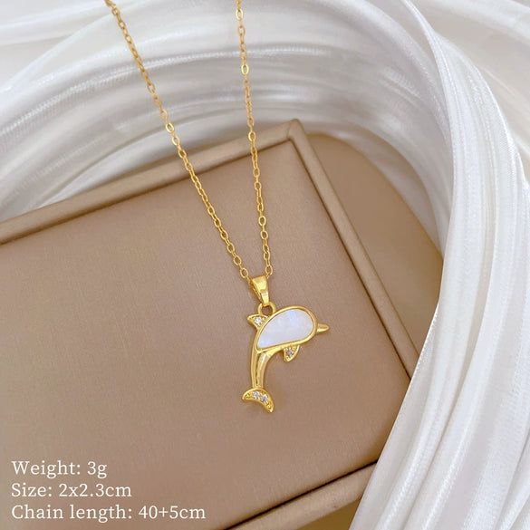 Wholesale Titanium Steel Copper Microinlay Geometric Minimalist Necklace Unisex With Real Gold Electroplating And Diamond Design