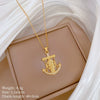 Wholesale Titanium Steel Copper Microinlay Geometric Minimalist Necklace Unisex With Real Gold Electroplating And Diamond Design