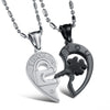 Wholesale Titanium Steel Couple Necklace With Four Leaf Clover Pendant And Letters Numbers Text Pattern