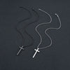 Wholesale Titanium Steel Cross Necklace With Geometric Pendant And Pearl Chain Electroplated