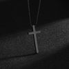 Wholesale Titanium Steel Cross Necklace With Geometric Pendant And Pearl Chain Electroplated