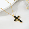 Wholesale Titanium Steel Cross Ochain Necklace For Women With Inlaid Zircon And Geometric Design
