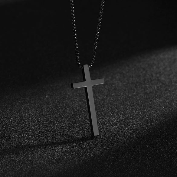 Wholesale Titanium Steel Cross Pendant Jewelry With Pearl Chain And Electroplating Treatment
