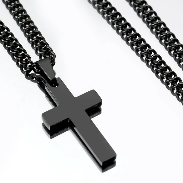 Wholesale Titanium Steel Cross Pendant Necklace For Men And Women With Electroplating