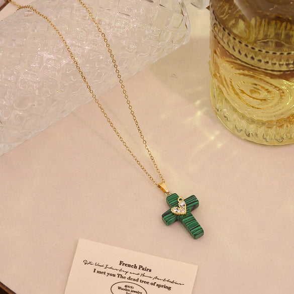 Wholesale Titanium Steel Cross Pendant Necklace Trendy Jewelry In Ins Style