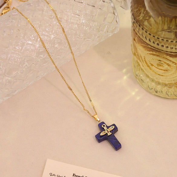 Wholesale Titanium Steel Cross Pendant Necklace Trendy Jewelry In Ins Style