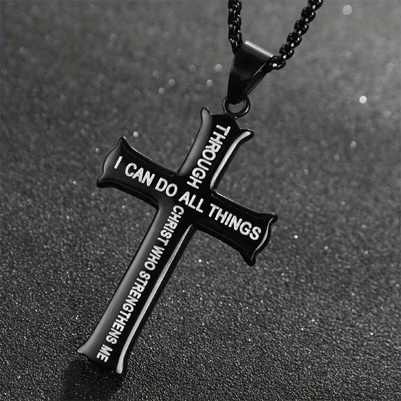 Wholesale Titanium Steel Cross Pendant Necklace With Geometric Pattern And Electroplating For Men Hiphop Style