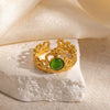 Wholesale Titanium Steel Crown Heart Shape Ring With 18K Gold Plating For Women
