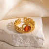 Wholesale Titanium Steel Crown Heart Shape Ring With 18K Gold Plating For Women