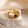Wholesale Titanium Steel Crown Heart Shape Ring With 18K Gold Plating For Women
