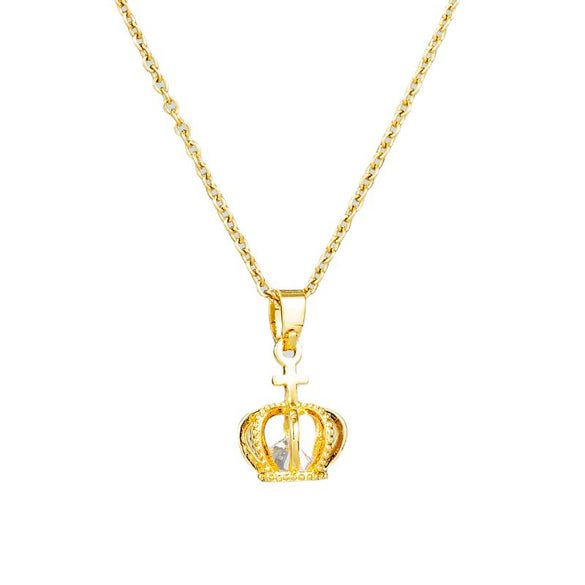 Wholesale Titanium Steel Crown Ochain Necklace With Electroplating Fashion And Allmatch Nonfading Core Movable Clavicle Chain Internet Celebrity Accessories