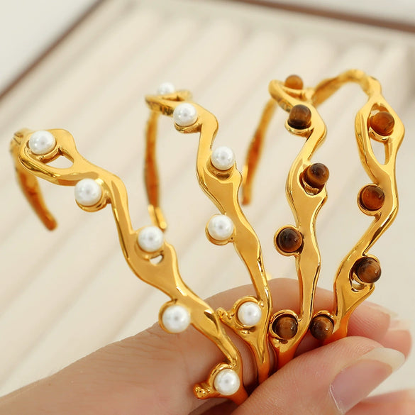 Wholesale 316L Stainless Steel Cshaped Bracelet With French Retro Style And Electroplating Treatment