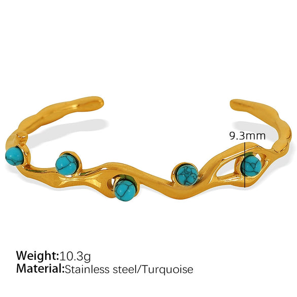 Wholesale 316L Stainless Steel Cshaped Bracelet With French Retro Style And Electroplating Treatment
