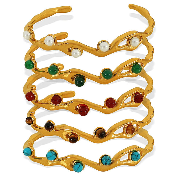 Wholesale 316L Stainless Steel Cshaped Bracelet With French Retro Style And Electroplating Treatment