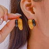 Wholesale Titanium Steel Cshaped Electroplated Geometric Personality Retro Style Earrings For Women