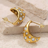 Wholesale 316L Stainless Steel Cshaped Fashion Low Sensitivity Earrings Inlaid With Zircon Electroplated For Women